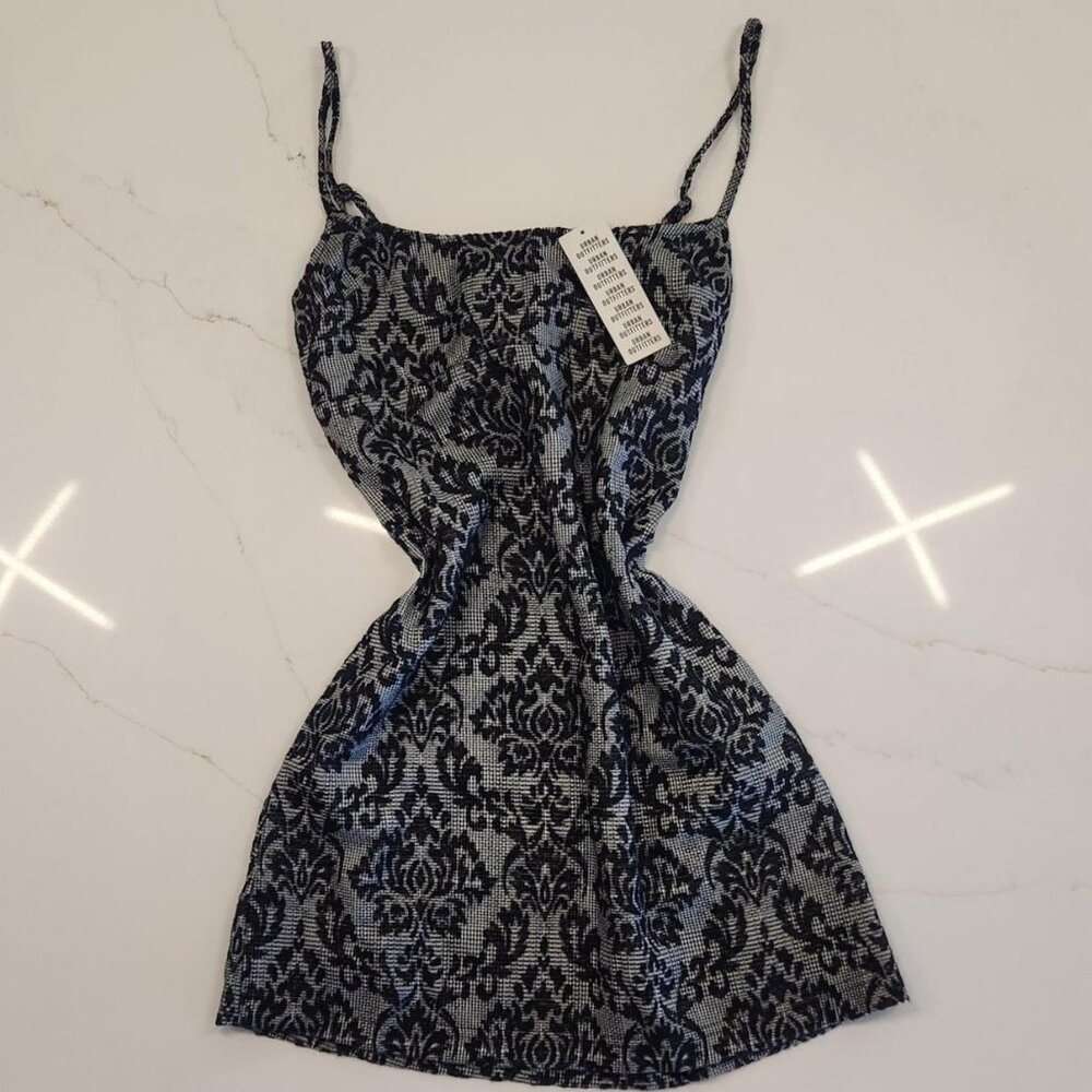 New Urban Outfitters Sz XS Wool Monette Jacquard Textured Spaghetti Mini Dress